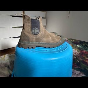 Palladium Leather and Suede Chelsea Boots